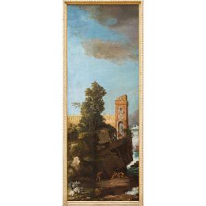 Scuola francese del XVIII secolo Cerchia di Charles François Grenier de Lacroix, Paesaggio