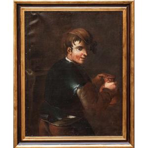 Cerchia di Antonio Amorosi (Comunanza, 1660 – Roma, 1738), Ritratto di giovane popolano