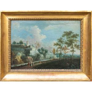 Ambito di Paolo Anesi (Roma, 1697 – ivi, 1773), Paesaggio fluviale
