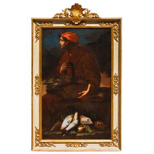 Alessandro de’ Pesci (attivo fino al 1750), Venditore di pesci