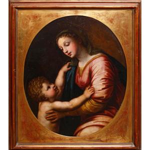 XVII secolo, da Raffaello Sanzio (Urbino, 1483 – Roma, 1520), Madonna con il Bambino