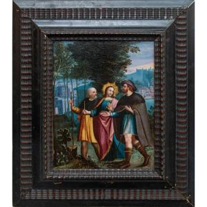 Gesù sulla via di Emmaus (XVII), da un'incisione di Johannes Sadeler