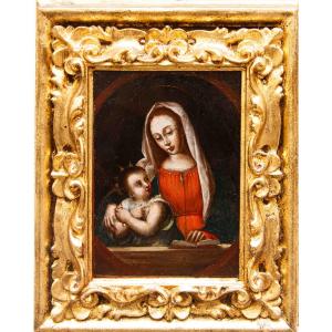 Scuola lombarda, XVI secolo,  Madonna con Bambino