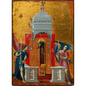 Seguace di Theodoros Poulakis,  Le reliquie di San Spiridione di Trimitonte