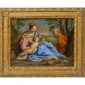 Bottega di Simone Cantarini (Pesaro, aprile 1612 – Verona, 1648), Fuga in Egitto