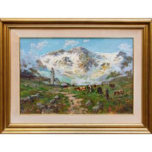 Leonardo Roda (Racconigi, 1878 – Torino, 1933), Paesaggio montano