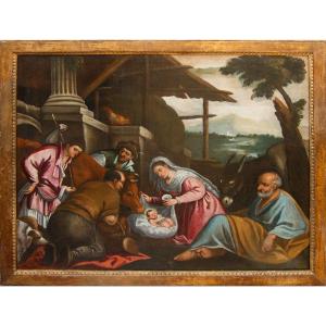 Bottega di Leandro del Ponte, detto Leandro Bassano (1557 – 1622)  Adorazione dei pastori