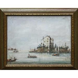 Seguace di Giacomo Guardi (Venezia 1764 – 1835), Paesaggio lagunare