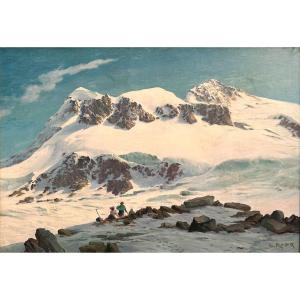 Leonardo Roda (Racconigi, 1868 – Torino, 1933), Veduta del Monte Breithorn