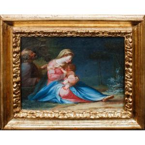 Scuola Emiliana, XVIII secolo, Riposo dalla fuga in Egitto