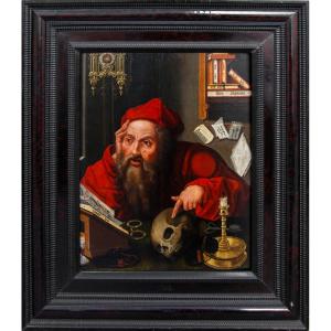 Bottega di Marinus van Reymerswaele (Reimerswaal, 1490 ca.– 1546), San Girolamo nello studio