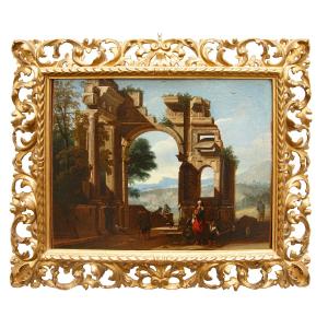 Scuola romana del XVII secolo, Capriccio con rovine antiche