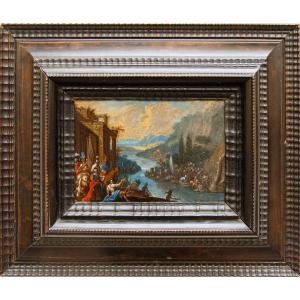 Seguace di Joos de Momper il Giovane(Anversa, 1564 – Anversa, 1635), Battaglia del fiume Idaspe