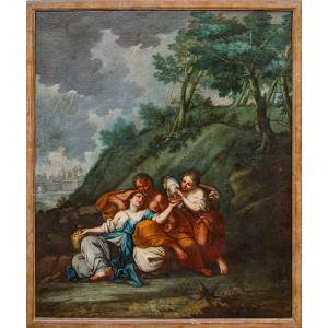 Cerchia di Marcantonio Franceschini(Bologna, 1648 – 1729), Loth e le sue figlie