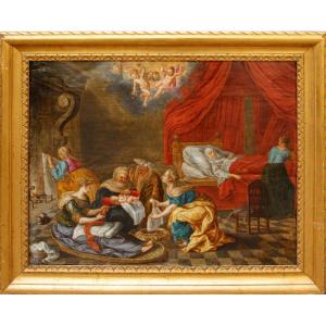 Bottega di Josè Leonardo (Saragozza, 1601 – 1653), Nascita della Vergine