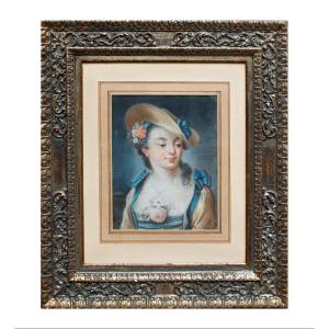 Tomaso Bugoni (Venezia? – 1767), Ritratto di ragazza con cappello
