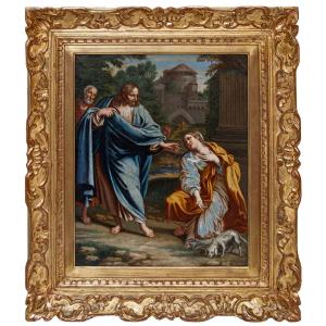 Seguace di Annibale Carracci (Bologna, 1560 – Roma, 1609), XVII secolo, Cristo e la Cananea