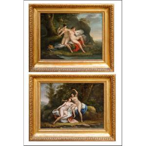 Fine del XVIII secolo - Inizio XIX secolo,Scena con Euridice e Coppia di ninfe 