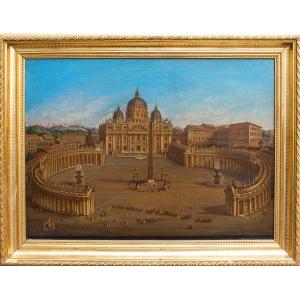 Joseph Bolzern (Kriens 1828, –Roma, 1901), Basilica di San Pietro e colonnato antistante