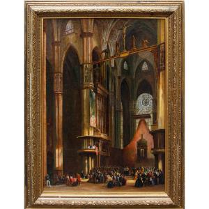 Scuola lombarda del XIX secolo, Interno del Duomo di Milano