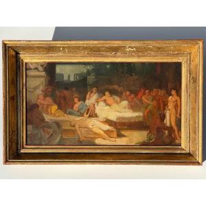 Antique Scene Of A Neoclassical Painting-19th Century School Circa 1870