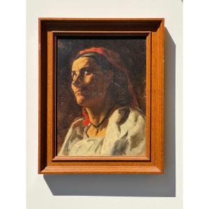 Portrait Of A Woman - Oil On Canvas - Spanish