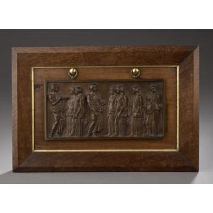 Bronze Plaque In Bas-relief - Ferdinand Barbedienne Greece - Sculpture - 19th Century