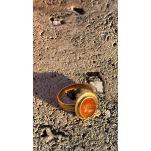 Gold Ring With A Carnelian Intaglio, 19th Century (or Earlier?) - Antique