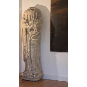 Limestone Statue – 19th Century – Gothic – Garden – Antique-style Sculpture – Saint Joseph