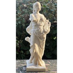 Marble Sculpture - Allegory Of Music - Woman - Statue - Léopold Savine