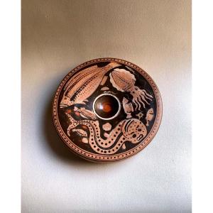 Large Ancient Ceramic Fish Dish Magna Grecia Apulia Campania Greek Italy IV Bc Greek Vase