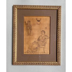 Drawing End XVIII Neoclassical After Ancient Roman Marble Etienne-cherubin Leconte