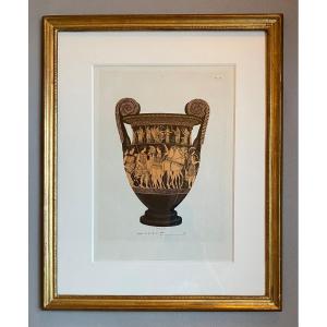 Engraving After Ancient Greek Vase Krater With Horses Painter Of The Niobids At The Louvre