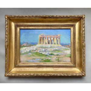 View Of The Parthenon Athens Mathilde Marguerite Hautrive Temple Ancient Greece Oil 1915