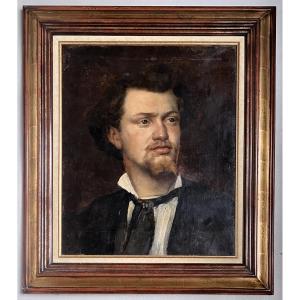 Octave Gallian, Portrait Of The Sculptor Jules Roulleau, Male Artist, 19th Century 