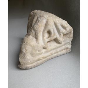 Marble Fragment, Volute From An Ancient Roman Capital For A Wall Bracket 