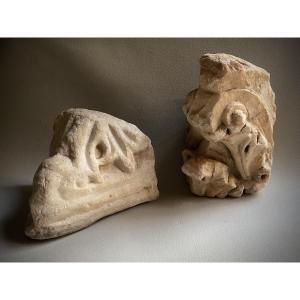Marble Fragment, Volute From An Ancient Roman Capital For A Wall Bracket
