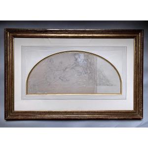 Paul Baudry, Large Allegorical Drawing, France, Work, Peace, Diploma, Universal Exhibition 1878