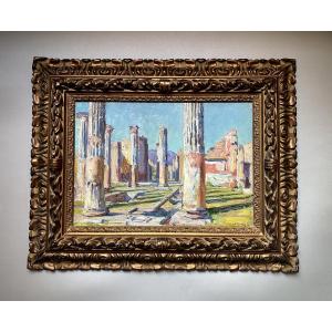 Ruins At Pompeii, Landscape With Roman Columns, Ancient Italy, Louis Agricol Montagné, Avignon, 1879