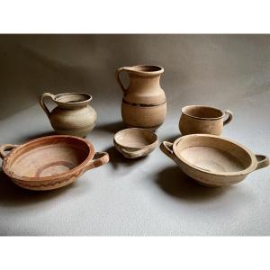 Greek Ceramic Set Magna Graecia Daunian Art 4th C. Bc Italy , Vase Kylix Oenochoe