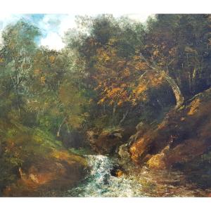 Courbet - Oil On Canvas - 1870 - Waterfall In Forest
