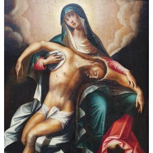 Virgin/pieta - Oil On Panel - Flemish School - 1600