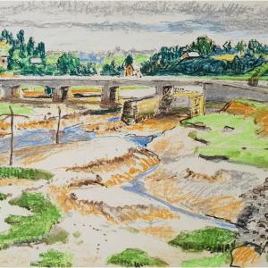 Yvonne Jean Haffen - Large Drawing - Rance - Dinan