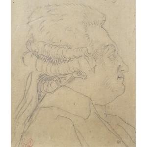 Eugène Delacroix - Pencil Drawing - Portrait Mirabeau