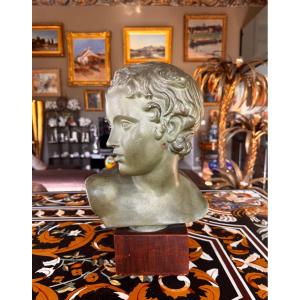 Polychrome Terracotta Bust Of Eros Circa 1920