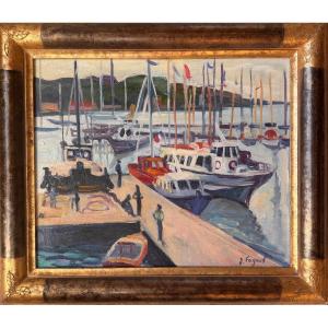 Gérard Fagard – The Port Of Sanary – Oil On Canvas