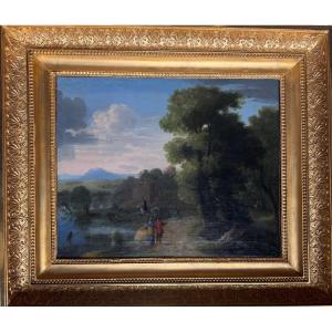 Lively Landscape With A Fox Hunt – Attributed To/follower Of Herman Van Swanevelt 