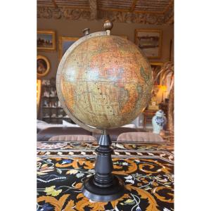Large Antique Terrestrial Globe – J. Forest, Paris, 19th Century