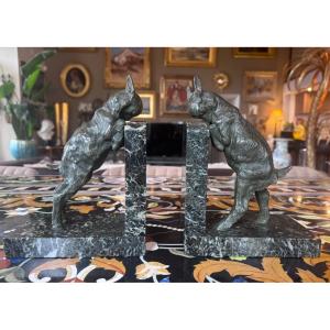 Pair Of Art Deco Bookends With Playing Goats - Irénée Rochard