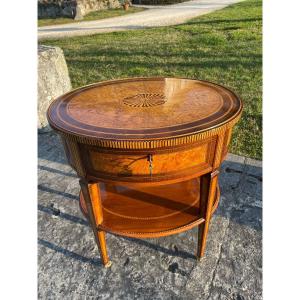 Salon Table Or Pedestal Table With Biedermeier Work From The Mid-nineteenth Century
